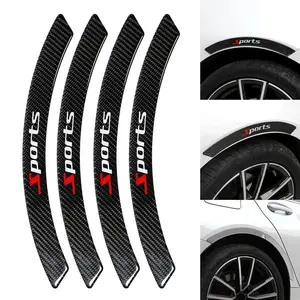 Car Wheel Eyebrow Anti-collision Strip, 4 Counts Carbon Fiber Decorative Strip, Anti-scratch Sticker for Car Wheel Profile, Sticker for Cars, Decal for Cars, Universal Car Exterior Accessories