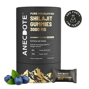 Anecdote Pure Himalayan Shilajit Gummies 3000mg | Boosts Energy & Stamina | Supports Muscle Strength & Recovery | Enhances Nutrient Absorption | 75% Fulvic Acid, 85+ Trace Minerals | Pack of 60