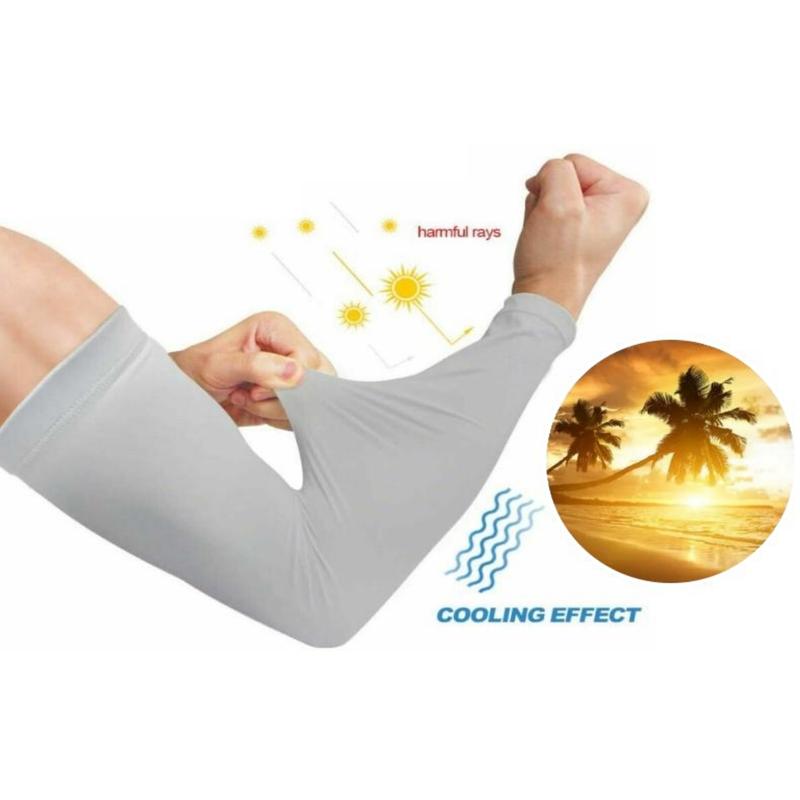 2pcs/1 Pair Arm Sleeves for Men Women Teenager Gray, Sun Sleeves UV Protection, Compression Arm Sleeves Cover For Working Basketball Golf Sports