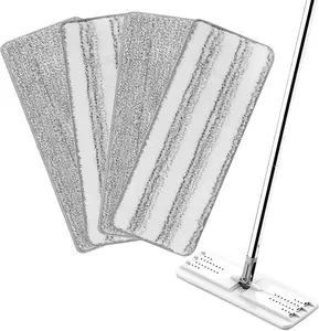 4 Pack Mop Replacement Pads Compatible with Joymoop Flat Mop or Mop Bucket Set - Microfiber Flat Mop Pads for All 13" X 4.9" Squeeze Flat Floor Mop - Washable Mop Head Replacement Yicotira