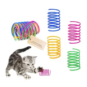 Cat Spiral Spring  12 Pc Creative To Time And Keep Fit Interactive Sturdy Heavy Plastic Colorful Springs For Swatting Biting Kitten Toys