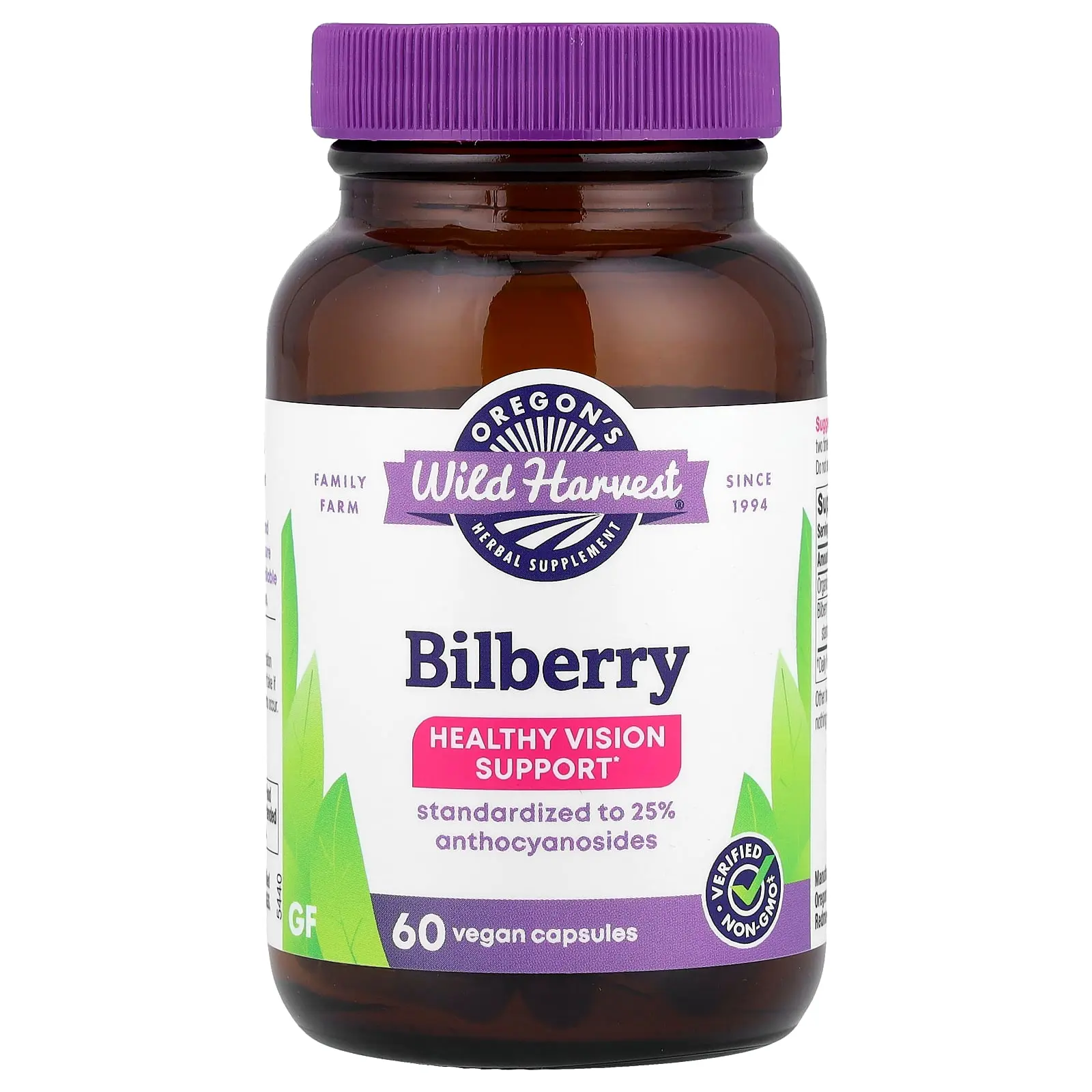 Oregon's Wild Harvest Bilberry, 60 Vegan Capsules