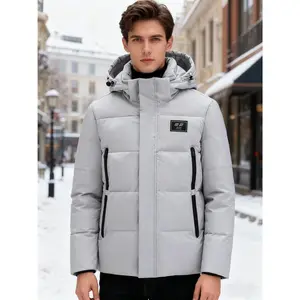 Men's Heavy-Duty Arctic Windproof Winter Jacket with Duck Down, Hooded Cold-Resistant Outer Coat for Skiing, Snowboarding & Outdoor Commuting - Hand Washable (for his other outerwear)