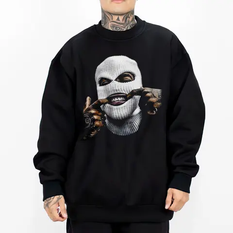 Men's Loose Oversized Button Pullover Hoodie Gangsta Style - Unisex Fit, Mexican Graphic Chicano Design, Heavyweight Cotton-Poly Blend Fabric, Casual Comfortable Menswear Tops