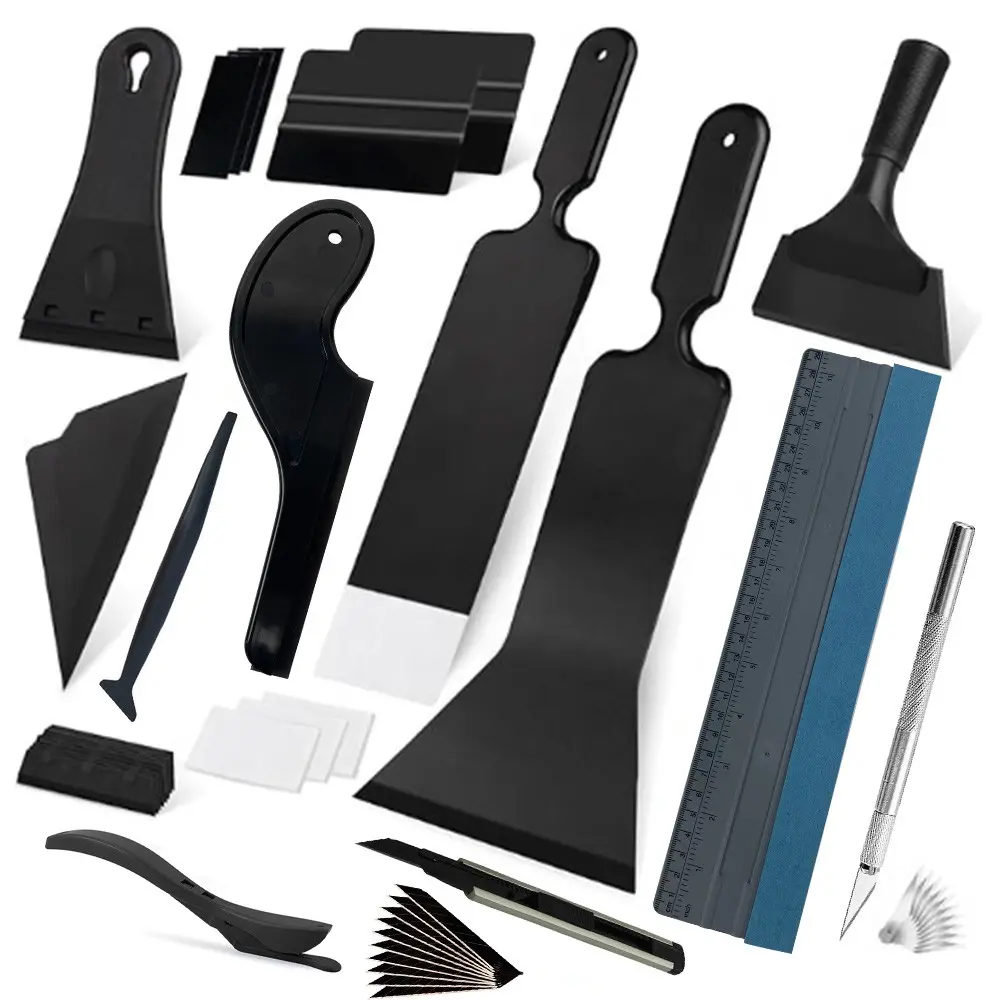KUNAISI Professional Car Vinyl Wrap Tool Kit 🔥 Black PPF Installation Squeegee Set for Window Tint & Car Wrapping Automotive Tool Kit Tool Sets Automotive