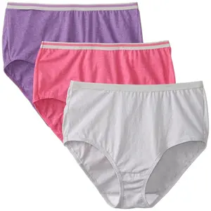 Fruit of the Loom Women's Heather Brief Panties, Full Coverage Assorted 3-Pack
