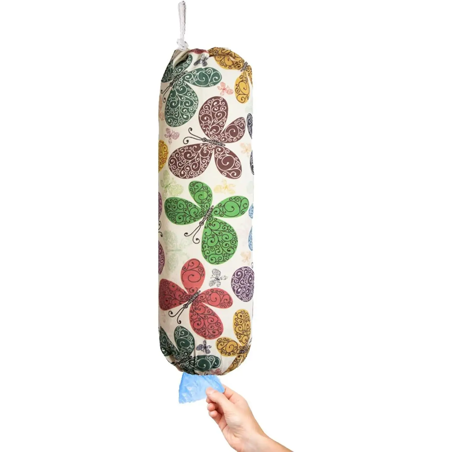 Plastic Bag Holder, Wall Mount Plastic Bag Organizer Dispenser, Heavy Duty Grocery Bag Storage Holder for Home Kitchen Camper, Butterfly