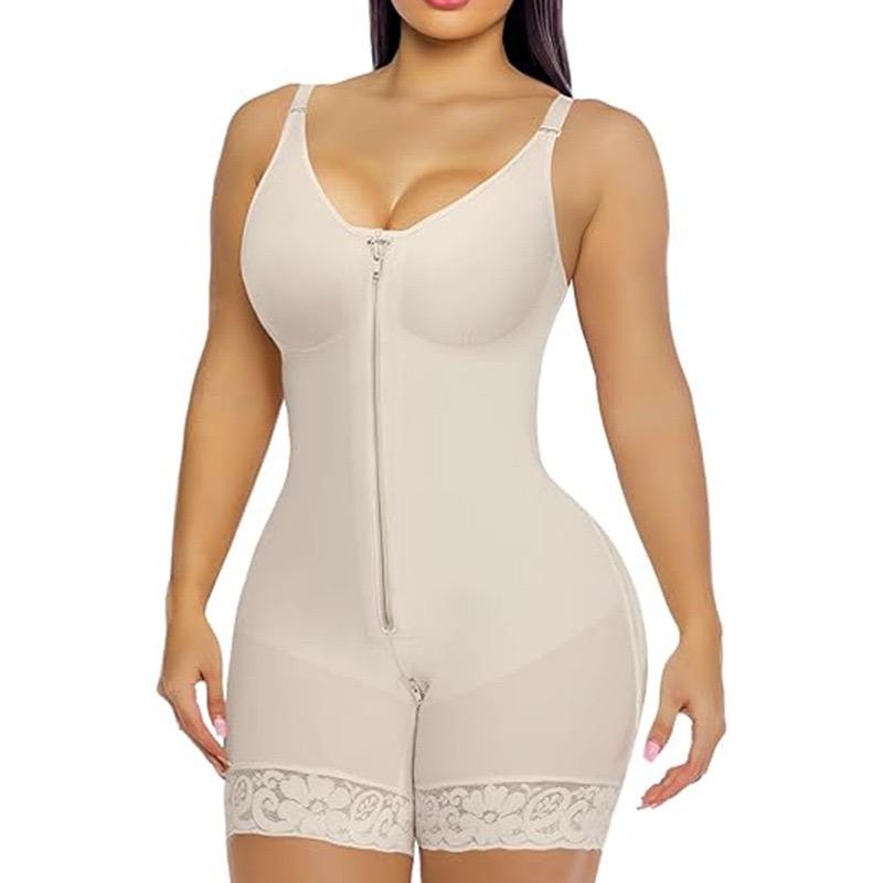 Women’s Fajas Colombianas shapewear  Tummy Control Butt Lifter Shaper with Zipper Crotch detachable shoulder strap Womenswear SpringStatements Bodysuit Compression Compression Bodysuit women