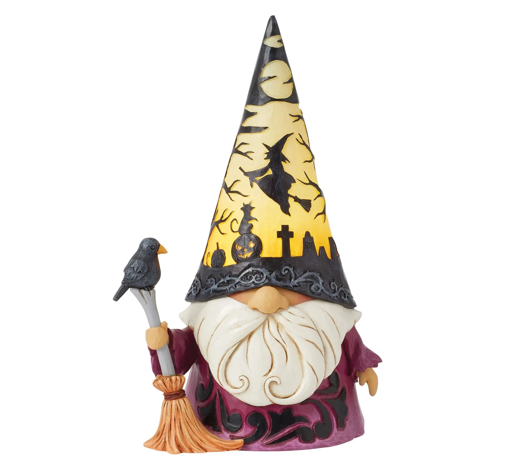 Jim Shore Heartwood Creek Wizard with LED Scene Hat Figurine