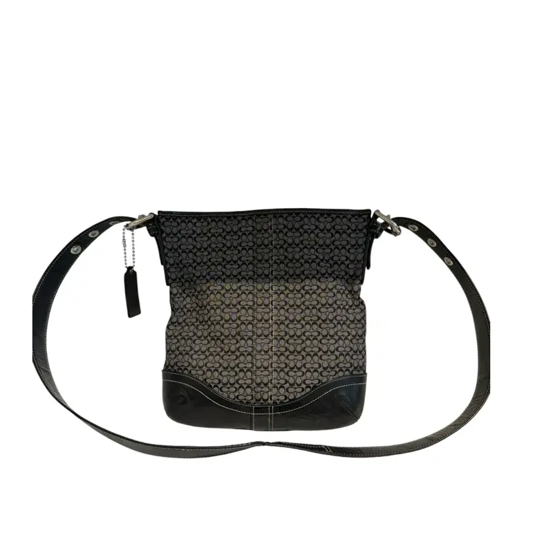 Pre-owned coach CANVAS Crossbody Bags black and grey Signature crossbody 2008