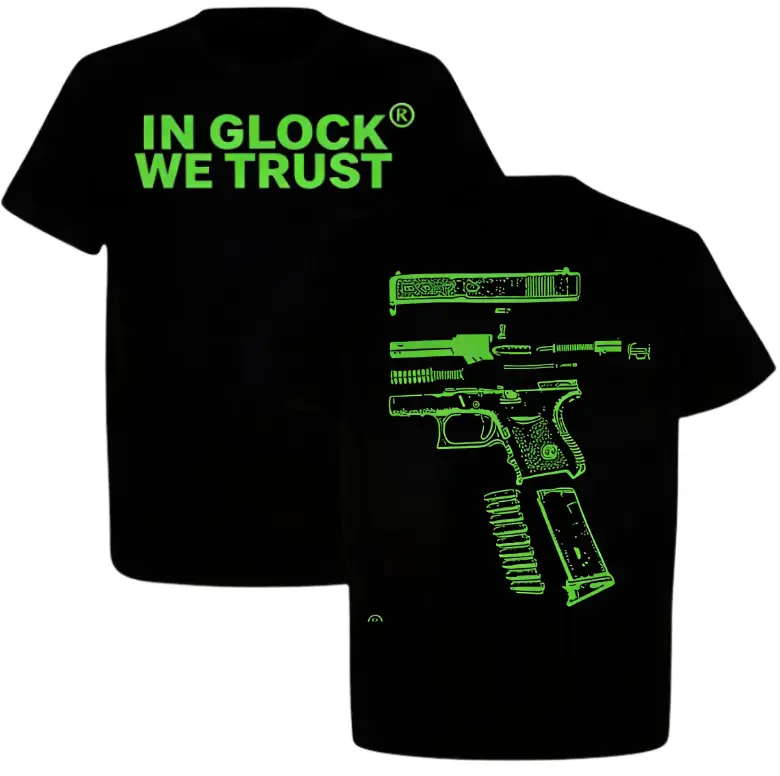 In Glock Draco We Trust Bold Statement Graphic T-Shirt for Men and Women, Unisex Cotton Streetwear Tee for Casual Wear, Urban Style, Daily Outfits and Social Moments