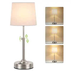 MATULSA Height Adjustable Table Lamp with Timer, Cordless Rechargeable Lamps, Dimmable Portable Table Light for Camping Restaurant, LED Wireless Lamps, Bulb Included