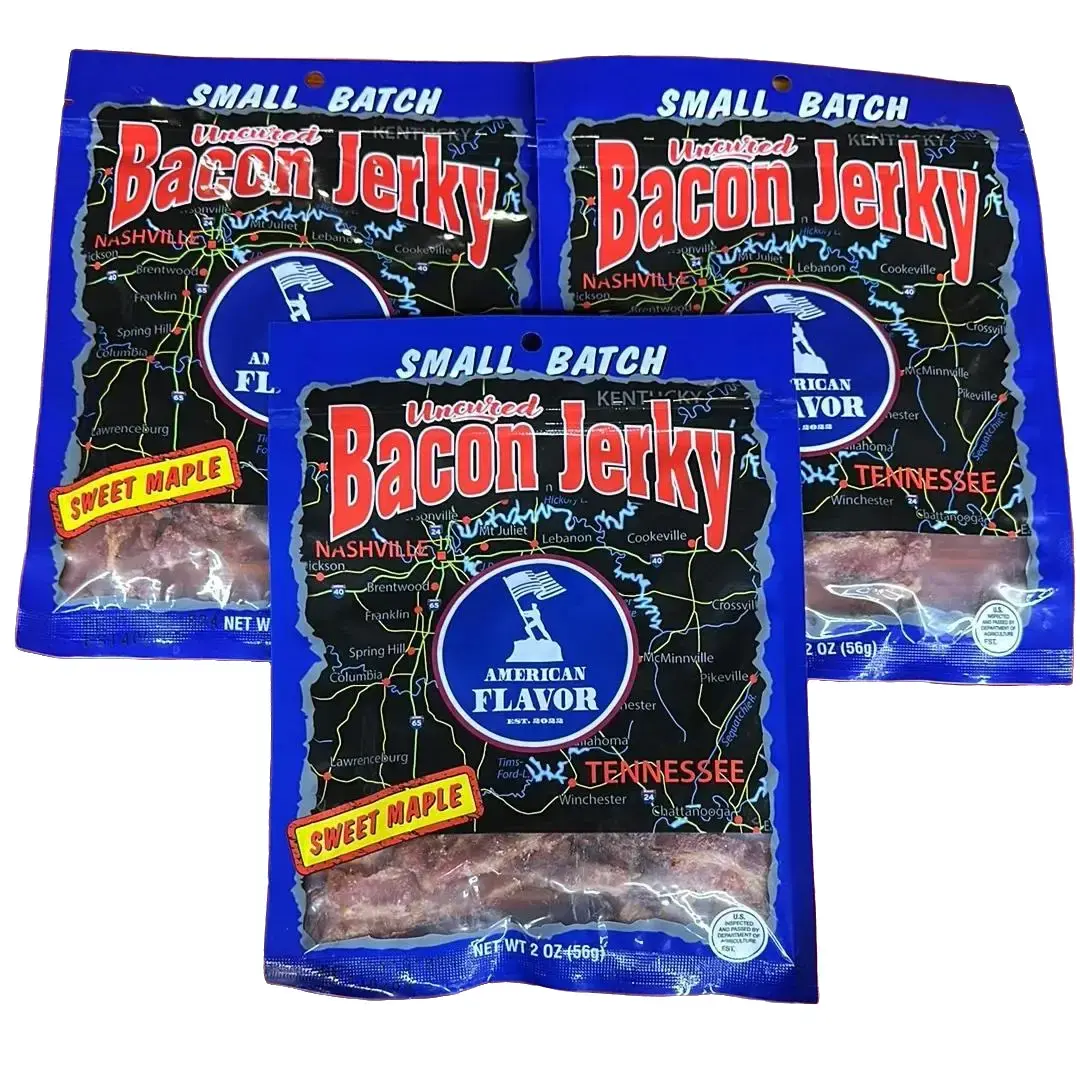 American Flavor Sweet Maple Bacon Jerky - 3 pack (2oz each)