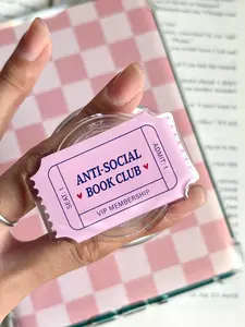 Anti Social Book Club Kindle Grip | Kindle Accessories | Phone Holder | Phone Grip With Magnetic | Personalized Bookish Gifts For Reader, Perfect Gift for Book Lovers, Accessory, Holder, Charm, Kindle Stand