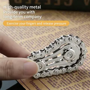 Adult Stress Relief Rubik's Cube, Metal Anxiety Reliever Bicycle Chain Gear, Stainless Steel Sensory Focusing Tool, Anti-Anxiety Finger Spinner
