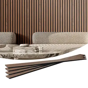 【Summervibes】VEVOR Wood Slat Acoustic Panels, 7.9 x 94.5 inch, MDF Accent Wooden Wall Panels for Modern Interior Wall, Faux Wood Wall Board Panels for Stylish Decor and Noise Reduction, Walnut