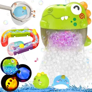 Christmas Gift Bubbles Bath Toys: Light-Up Dinosaur Bubble Machine for kids– Educational Bath Toy with Music and Floating Animal Design, Ideal Christmas Gift
