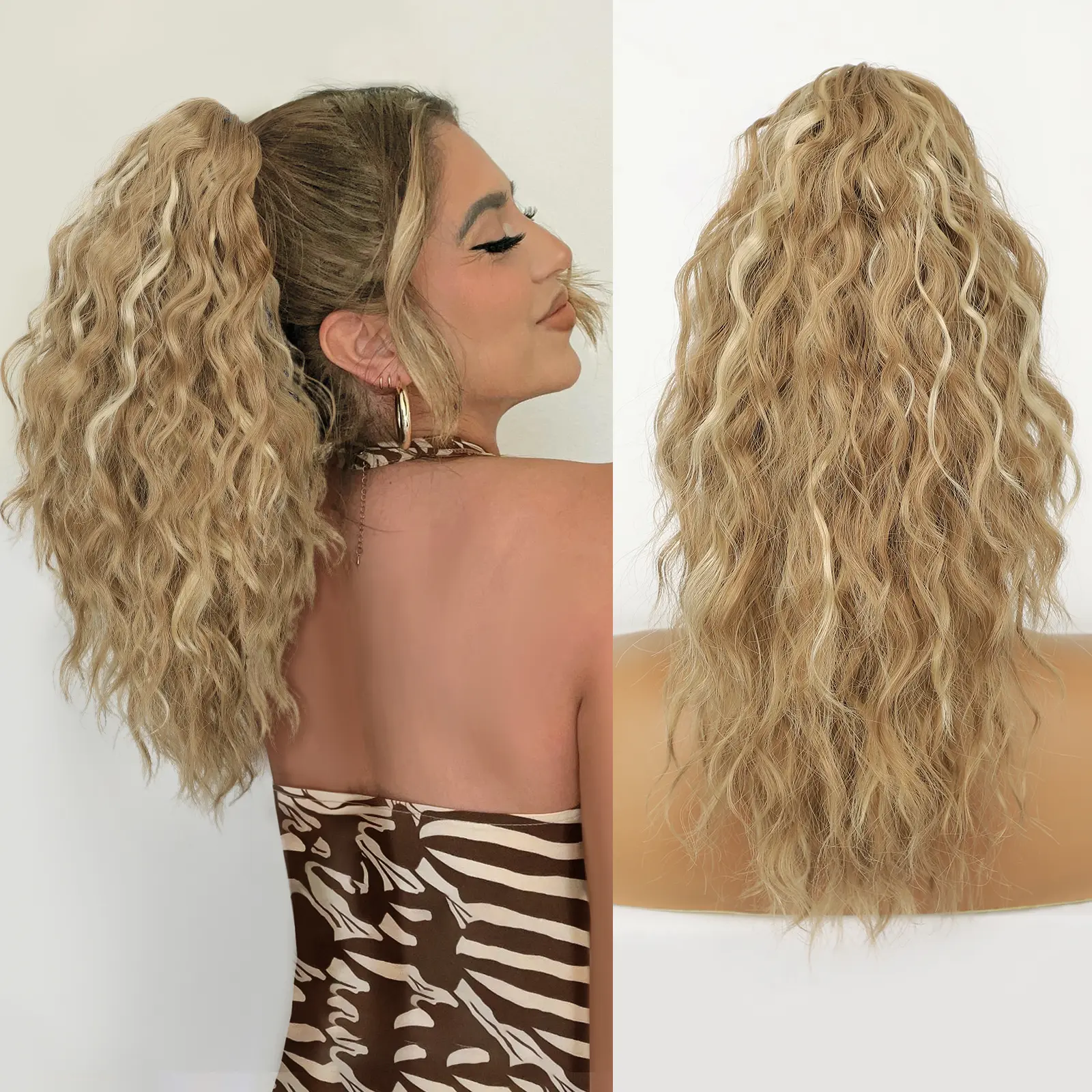 Brown mix Light Blonde Claw clip Ponytail