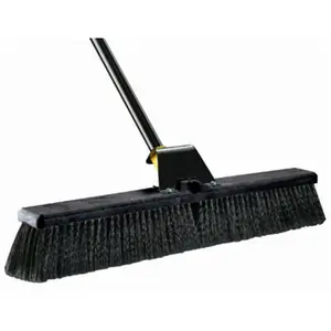 212 MAIN 24 in. Super Soft Bristle Push Broom with Steel Handle, Home Care Supplies, Polypropylene Fiber Bristles for Household Sweeping, Soft Bristle Broom