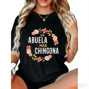 Unisex Spanish Grandma 'La Abuela Mas Chingona' Floral T-Shirt – Perfect Gift for Moms, Grandmothers, and Golf Lovers