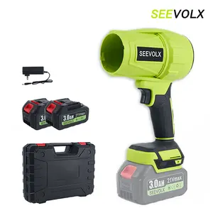 【DealsForYouDays】SEEVOLX Cordless Leaf Blower, brushlesspure copper motor jet fan with Battery, Brushless Motor Handheld Air Blower for Car Drying, Dust Cleaning, Snow Removal & Garden Use