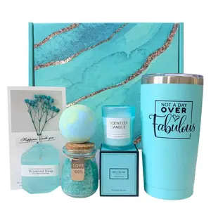 Bath Care Romantic Gift Set - Including Cup, Bath Bombs, Bath Salts, Candles, Handmade Soap and Thank You Cards, Rich in Essential Oils Self Care Spa Gift for Mom, Wife, Girlfriend, Best Friends Travel Daily Necessities, Birthday and Holiday