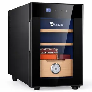 KingChii 16-48L electric storage cabinet, featuring temperature control, Spanish cedar wood frame, humidity display, is a high-end household storage artifact, making it an excellent gift for men