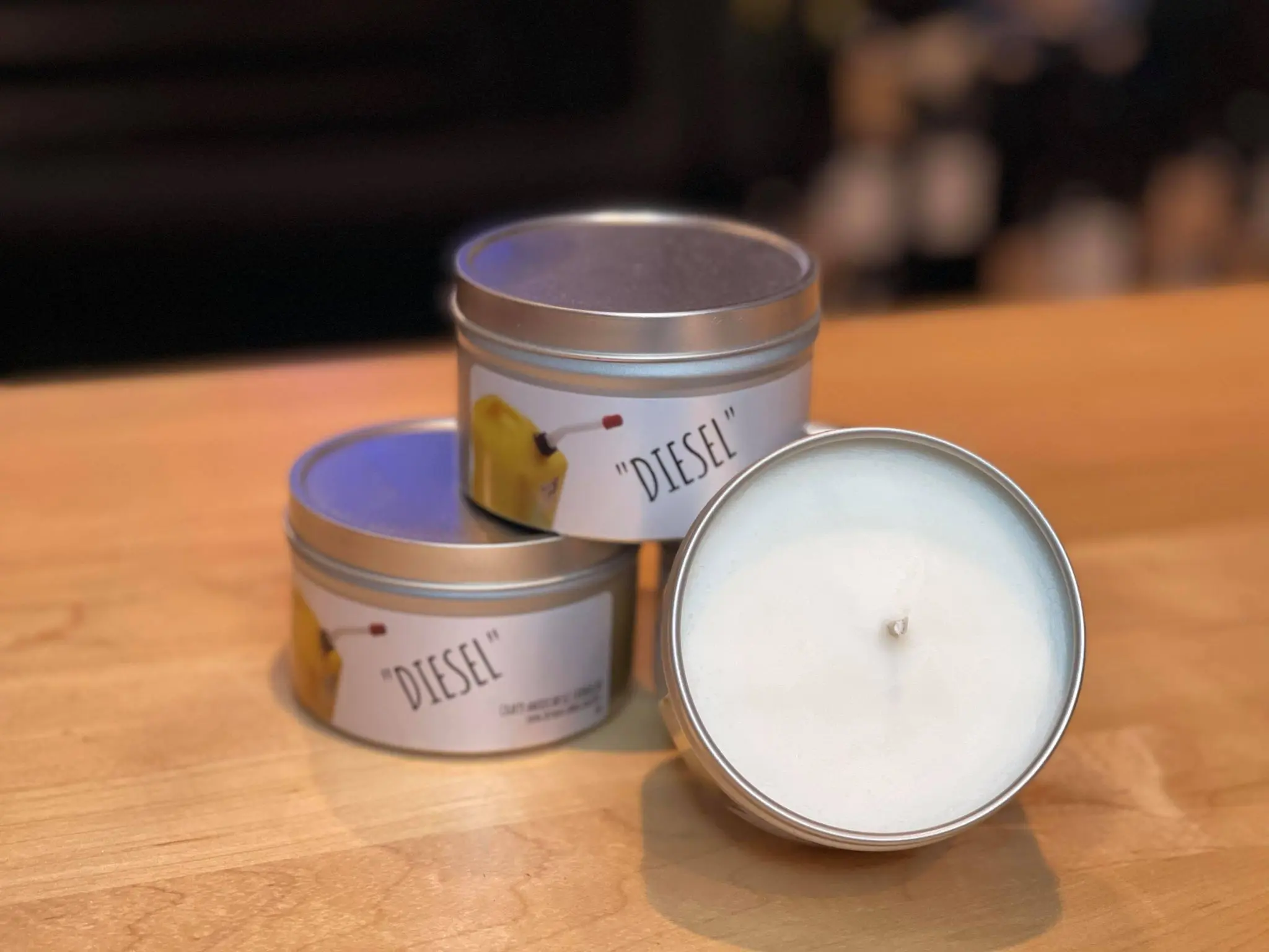 Diesel Fuel custom scented candle. This candle is made with 100 % soy wax. The candle is 100% handmade, hand poured and made in the USA by Crafty American.