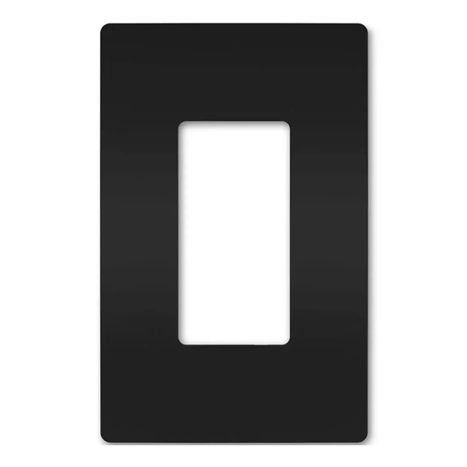 Lutron CW-1-BL Claro Standard 1-Gang Decora Screwless Wall Plate, Black