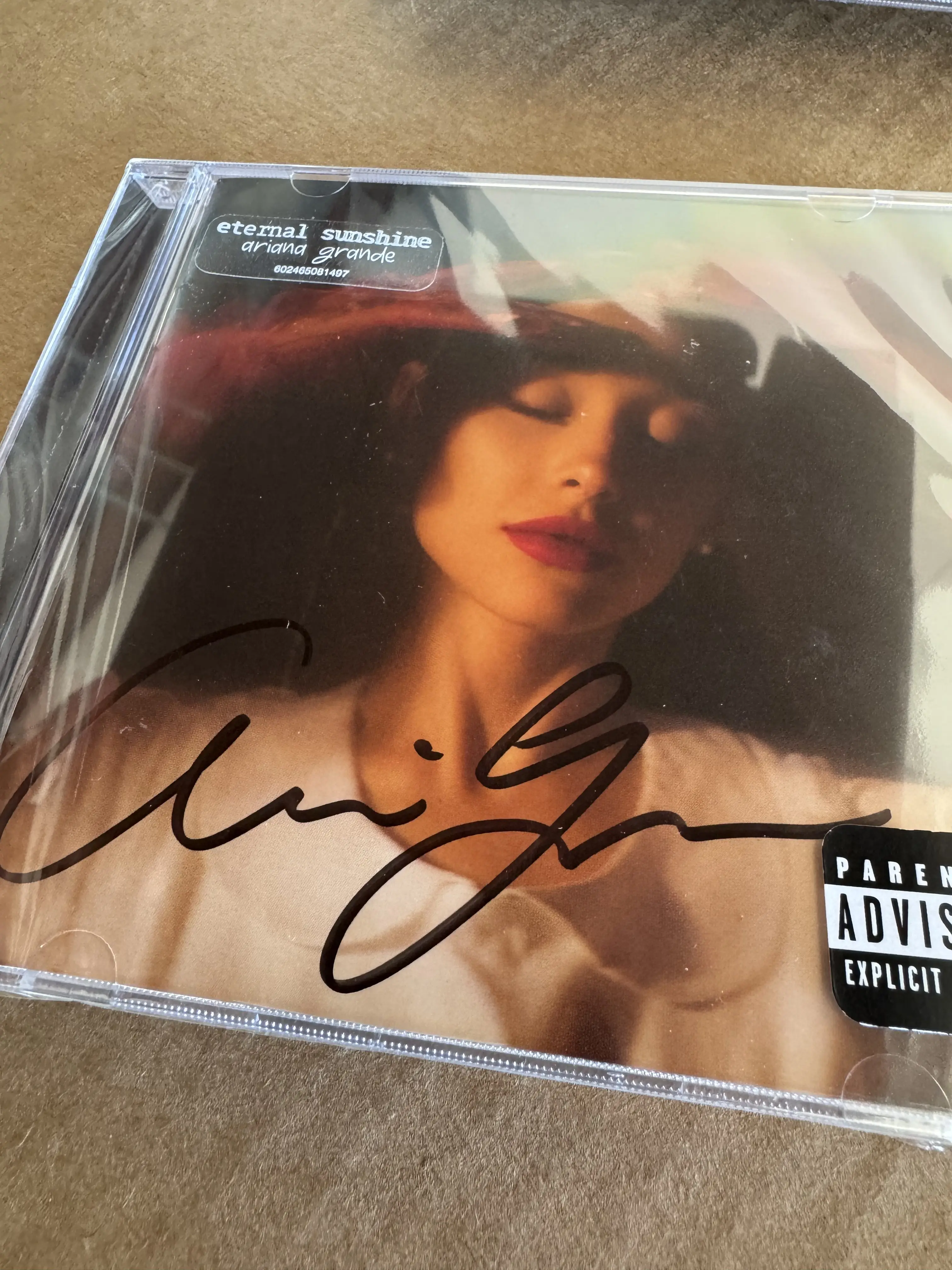 Signed Eternal Sunshine CD by Ariana Grande Full Signature