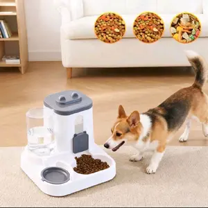 2 In 1 Pet Feeder, Pet Plastic Feeding Set, Controlled Grain Feeder, Cat And Dog Feeder, Controlled Grain Feeder Suitable For Cats, Dogs, And Rabbits