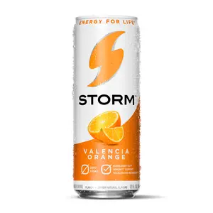 STORM Energy Drink Valencia Orange, Fitness & Wellness Sugar-Free Energy Drink, 12oz can
