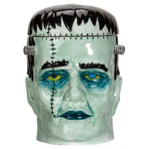 Frankenstein Head Ceramic Cookie Jar