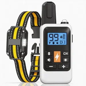 Dog Shock Collar, Electric Dog Training Collar, e-Collar, Anti-Barking Device with Remote, 3 Modes Beep Vibration Shock , Security Lock , IPx7 Waterproof, Up to 2600 Feet Range