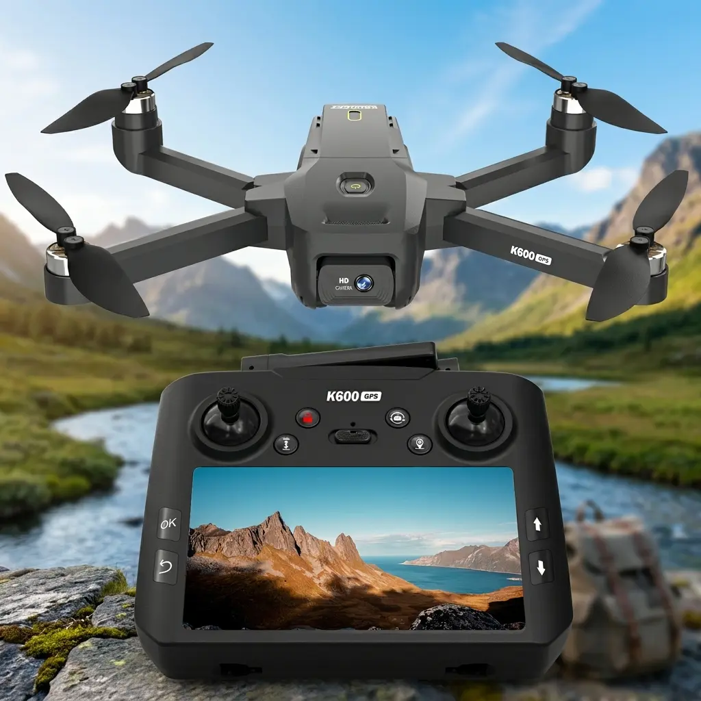 GPS Drone with Screen Remote, 1080P EIS Camera Brushless Motor Quadcopter, Under 249g No FAA Registration, Auto Return Follow Me, Travel Drone for Adults Beginners
