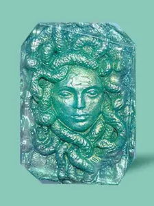 Crystal Bar Soap - Medusa's Gaze - Vegan - Crystal Infused - 7 oz - Scented in Bulgarian Rose, Orchid, and Tongan Vanilla Body Care Clear