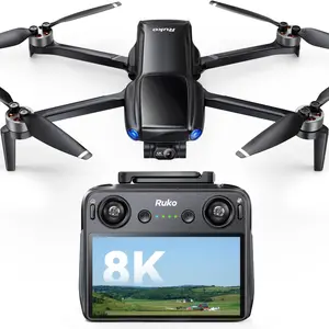 Ruko U11MINI 4K (RC3), Beginner Drone with 5.5" FHD Touchcreen Controller, 8K Camera Drones for Adults 4K Video, 3-Axis Gimbal, 20000ft FPV Transmission, Under 249g (64-Min Flight)