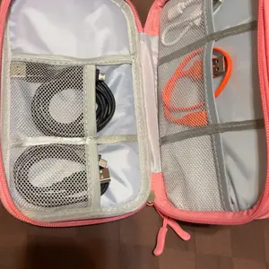 Portable Multi-Grid Storage Bag, 1 Set Waterproof Travel Cable Storage Bag, Compact Cable Organizer for Home, Office, Travel and Summer Vacation, Versatile Travel Accessory