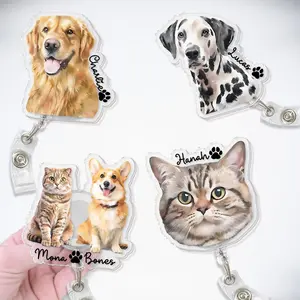 Custom Photo Badge Reel, Dog Badge Reel, Cat Badge Reel, Nurse Badge Reel, Christmas Badge Reel, Retractable Badge Holder, ID Badge Buddy
