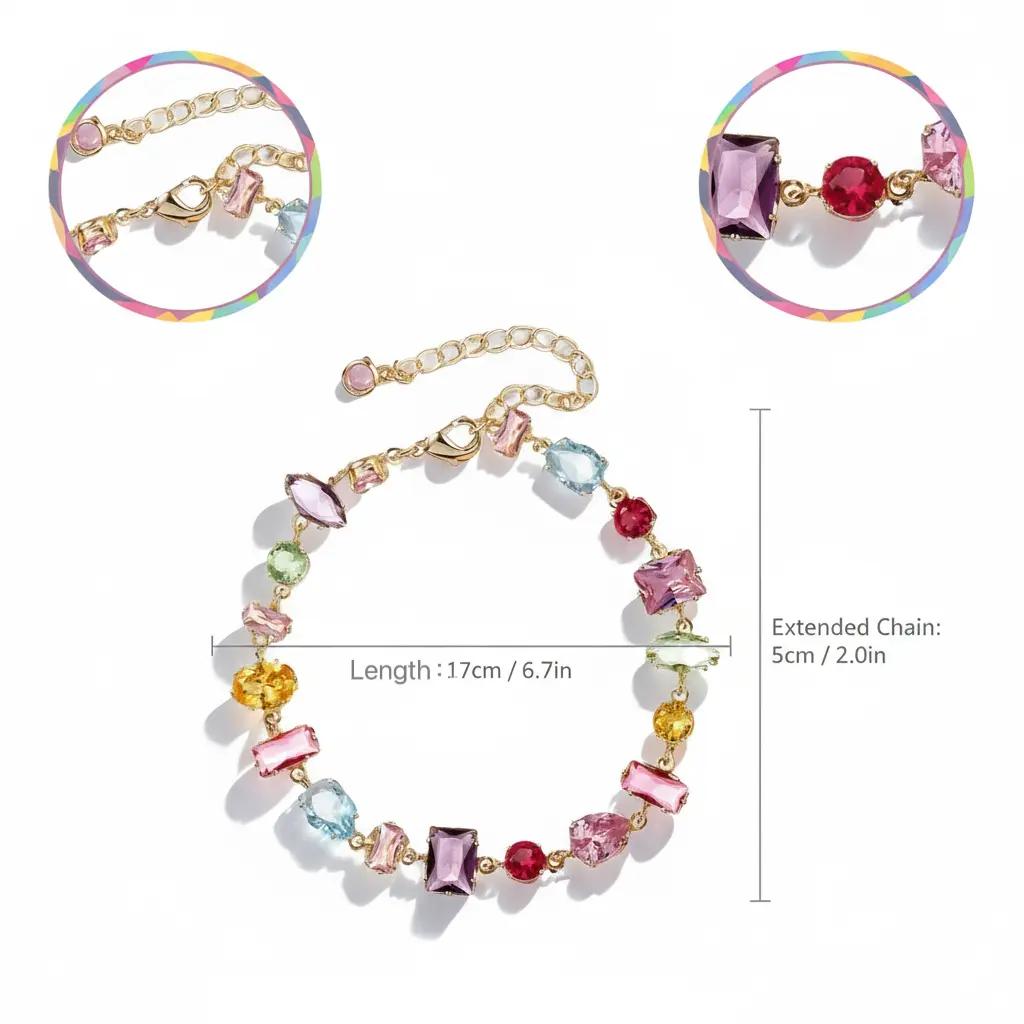 Dopamine Candy Bracelet for Women 18K Gold Plated Mood Boosting Jewelry Y2K Energy Beaded Bracelet Thoughtful Gift for Girlfriend BFF Her Jewelry valentines gifts for gf gifts for bestfriend Colorful bracelet