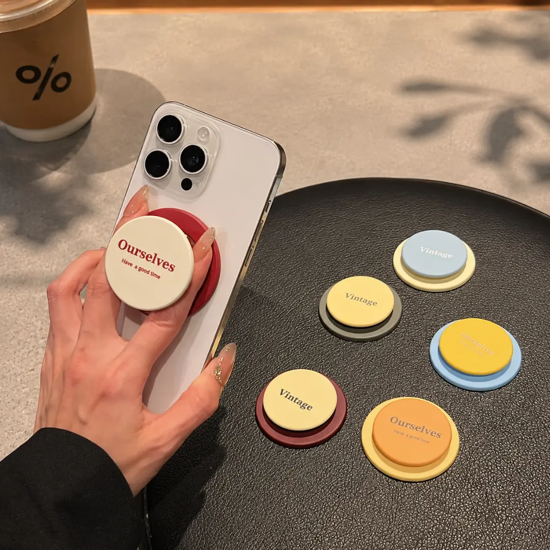 Minimalist Vintage Phone Grip, Cute Korean Pastel Phone Holder, Aesthetic Cell Phone Grip Stand, Retro Y2K Phone Accessory Gift for Her