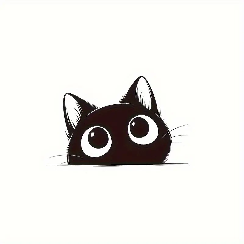 1PC its decor spots of commute soft cute vehicles, this black-white cute cat sticker eases commute dullness, letting cars show soft healing cat-style attitude, a low-key playful decal for daily trips Car Stickers, Car Decals, Car Vehicle Decoration