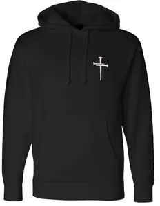 Hanes Christian Hoodie for Men Women Jesus Christian Cross Cross Unisex Heavyweight Black Hooded Sweatshirt Long Sleeve Custom Printed T-Shirt