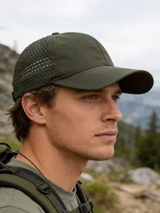 Premium Solid Color Quick Dry Baseball Cap for Men & Women - Ultra Lightweight, Laser Cut Perforated, Breathable Sun Hat for Hiking, Camping, Travel, Adjustable Snapback Hat