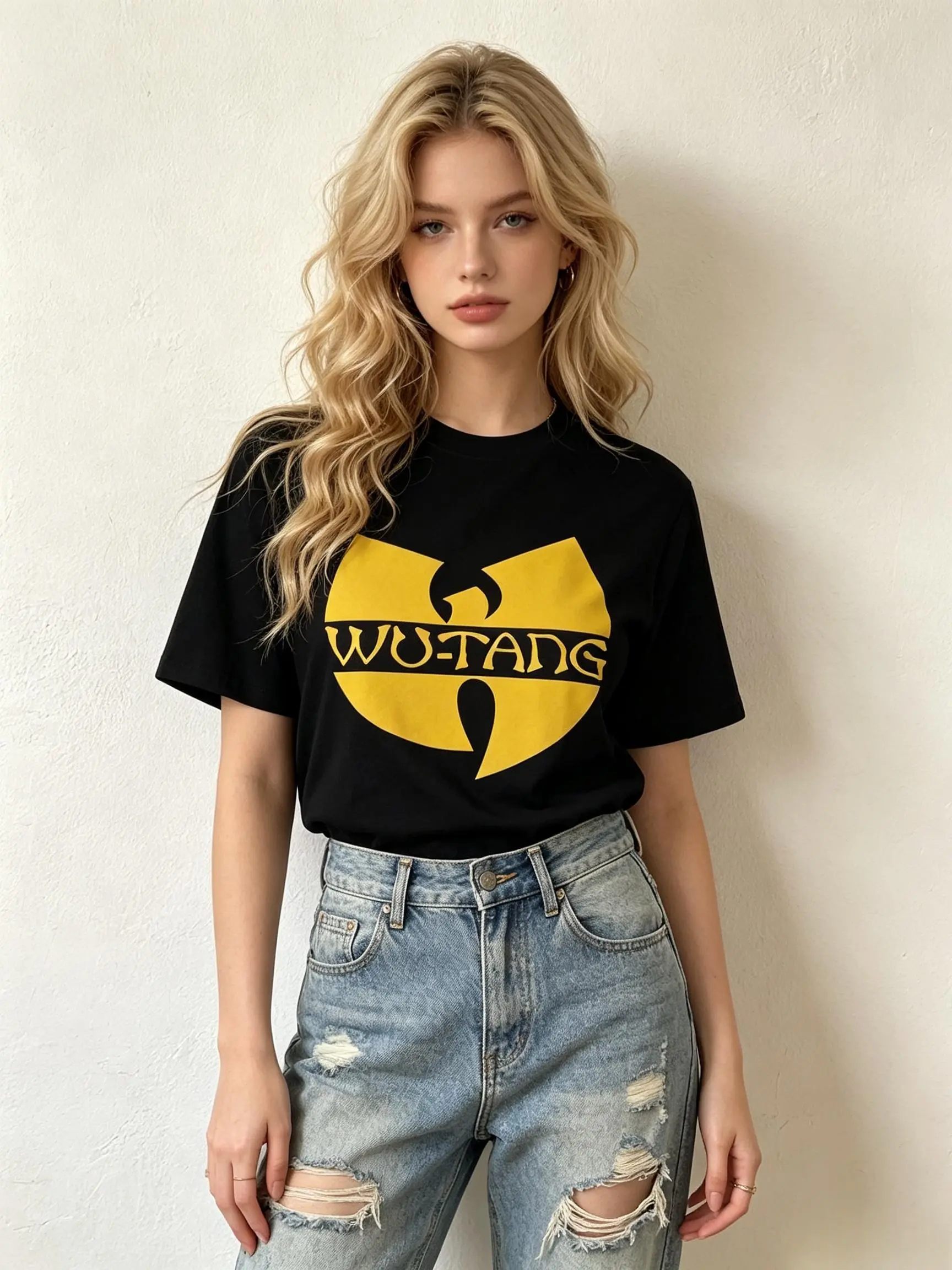 Women's Retro Hip Hop Muppet Graphic Print Short-Sleeve Pure Cotton Fabric Oversized Casual Streetwear T-Shirt