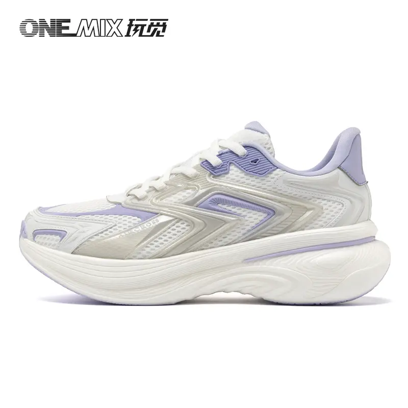 ONEMIX 24913A Stylish Retro Jogging Shoes for Couples Unisex Dad Shoes for Spring Summer Casual Racing Running Shoes Light Sneakers with Red Accents Ankle Height Comfortable Breathable Design