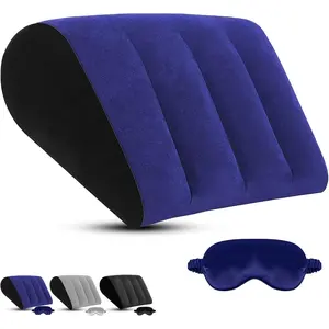 Inflatable Wedge Pillow for Traveling - Bed Wedge Cushion for Feet Elevation,Back,Knee & Acid Reflux Relief,Wedge Pillows with Eye Mask for Sleeping,Seniors,Snoring on Chair,Sofa Use