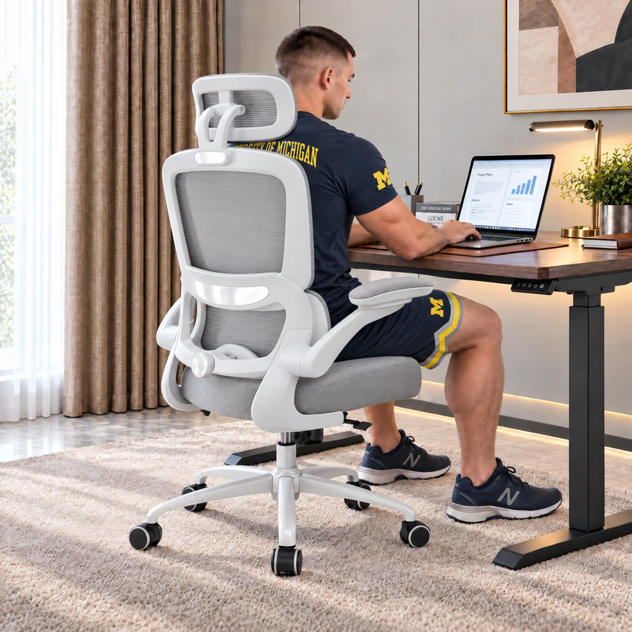 TRALT Ergonomic Mesh Swivel Office Computer Chair - 5-point Metal Base, 330 LBS Capacity, Mesh Plastic Glides & Wheels, 15-min Stress-free Setup, Recline 90-120° for Relax, Natural Posture Support Built for Gaming, Work & Study