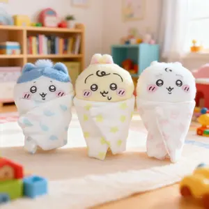 The New Chiikawa Baby Swaddling Blanket Series Usagi Hachiwera Chii Comes with Cute Plush Toy Hangers and Ornaments Nagano