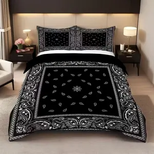 3-Piece Paisley Decorative Bedding Set, Includes Duvet Cover & Pillowcases, High-Definition Digital Print, Home & Dorm Use, Easy Care, Durable